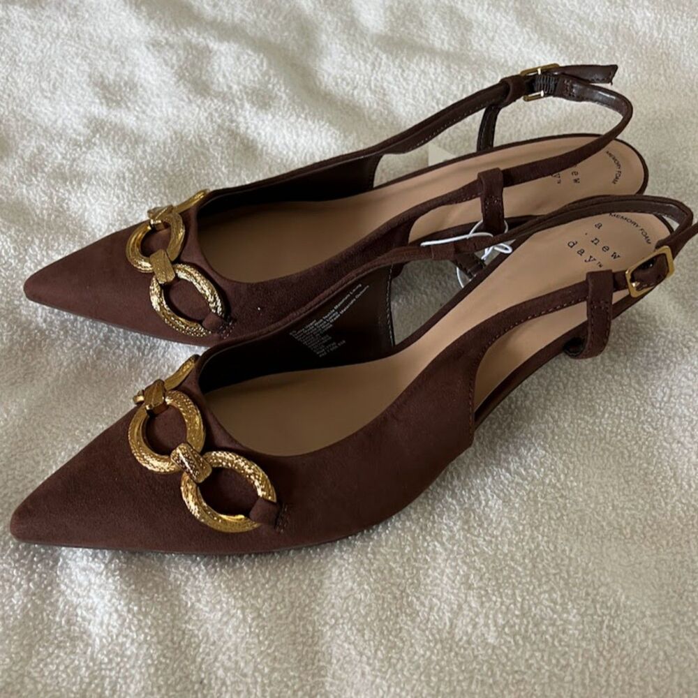 Women's Tabitha Oversized Chain Slingbacks A New Day, Size 9.5